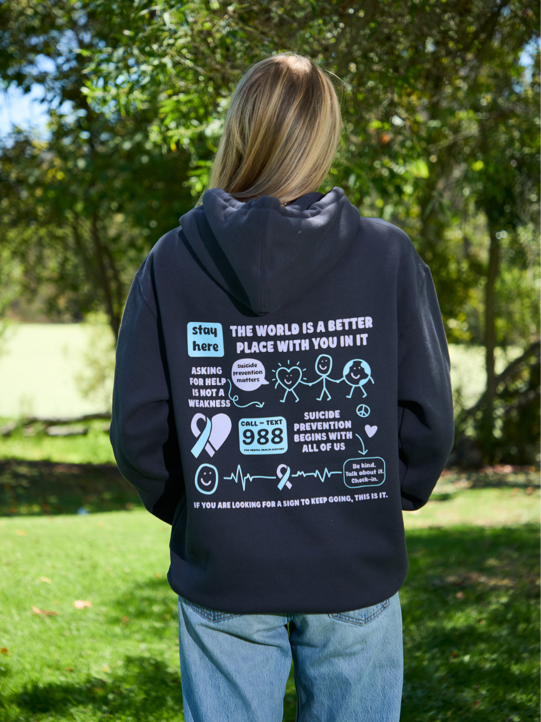 Suicide Prevention Month Hoodie - Pebble