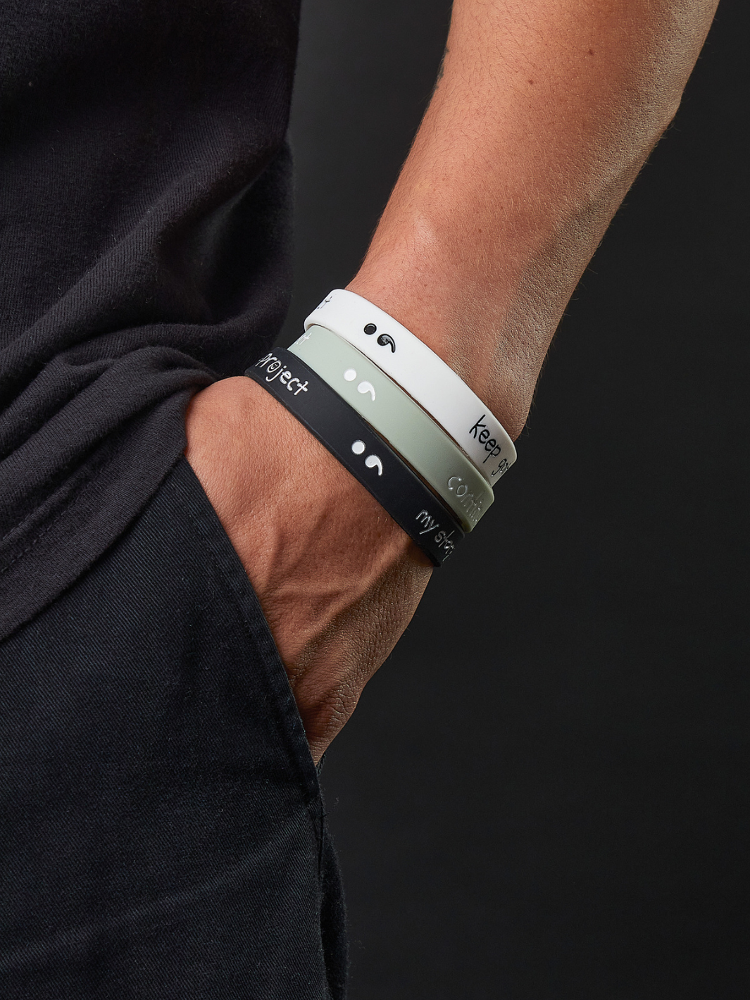 Semicolon Wristbands (3-Pack)