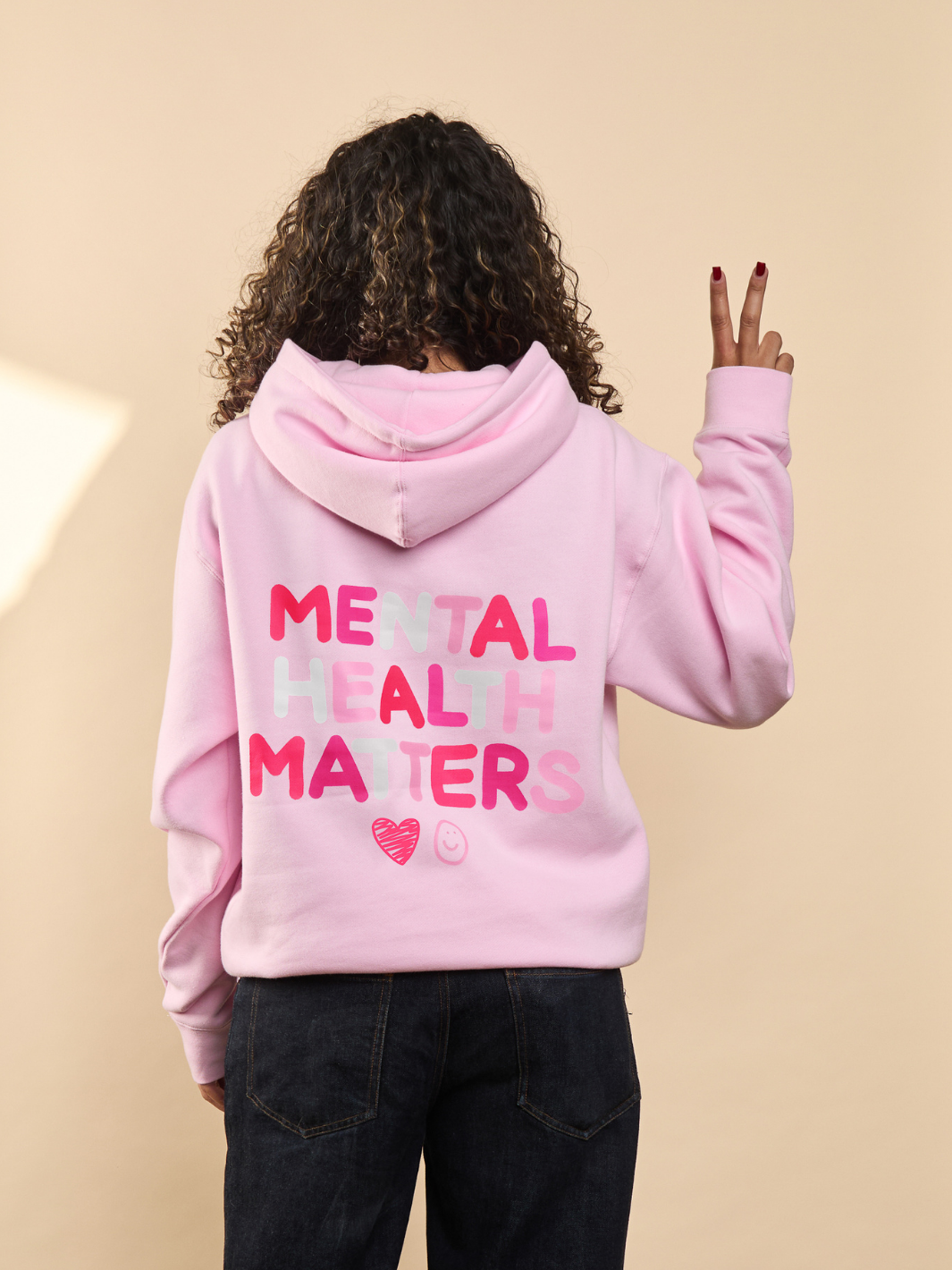 Mental Health Matters Heart Hoodie - Pink