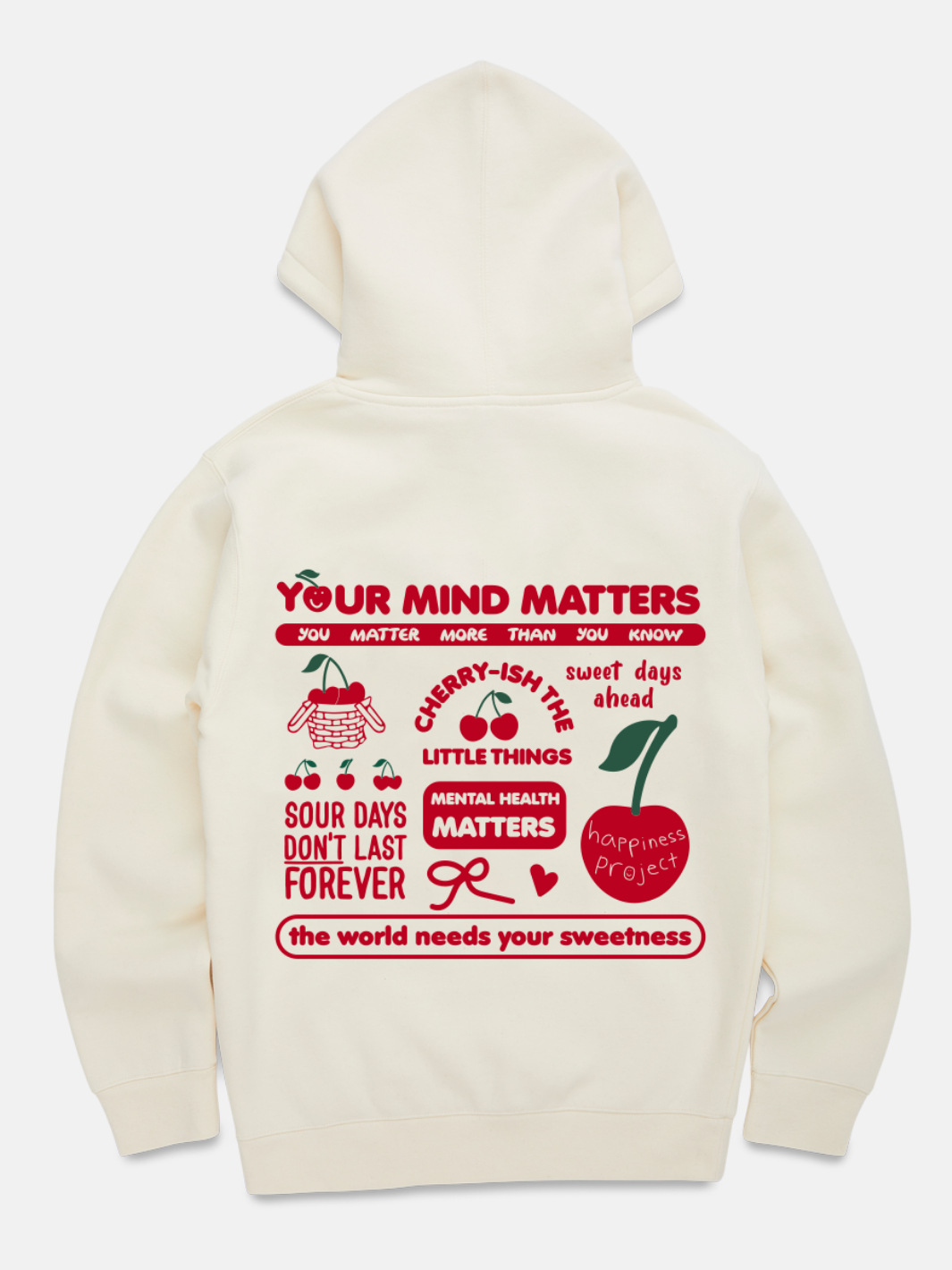 Cherry Hoodie - Cream