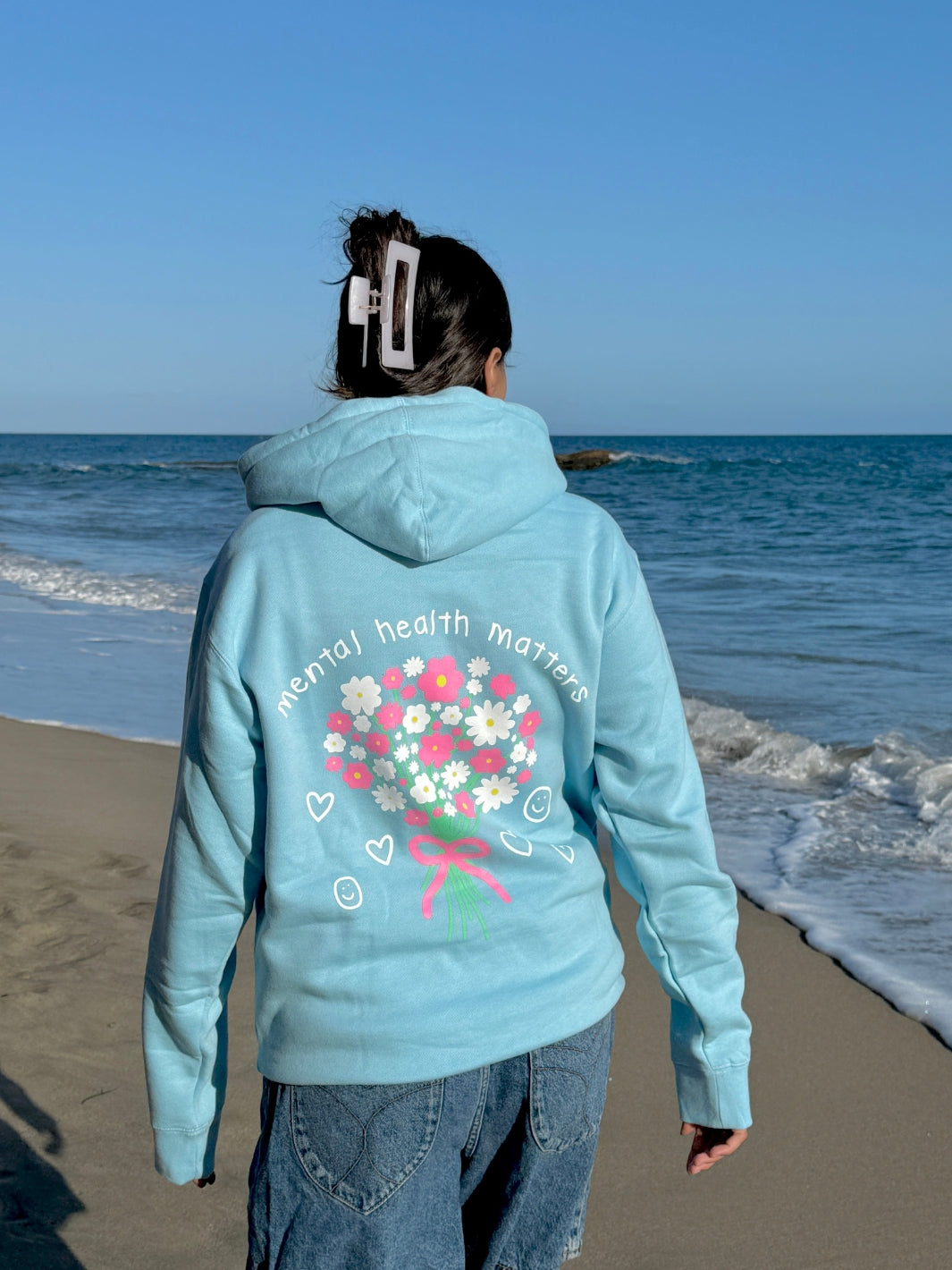 Bouquet Hoodie - Sky Blue