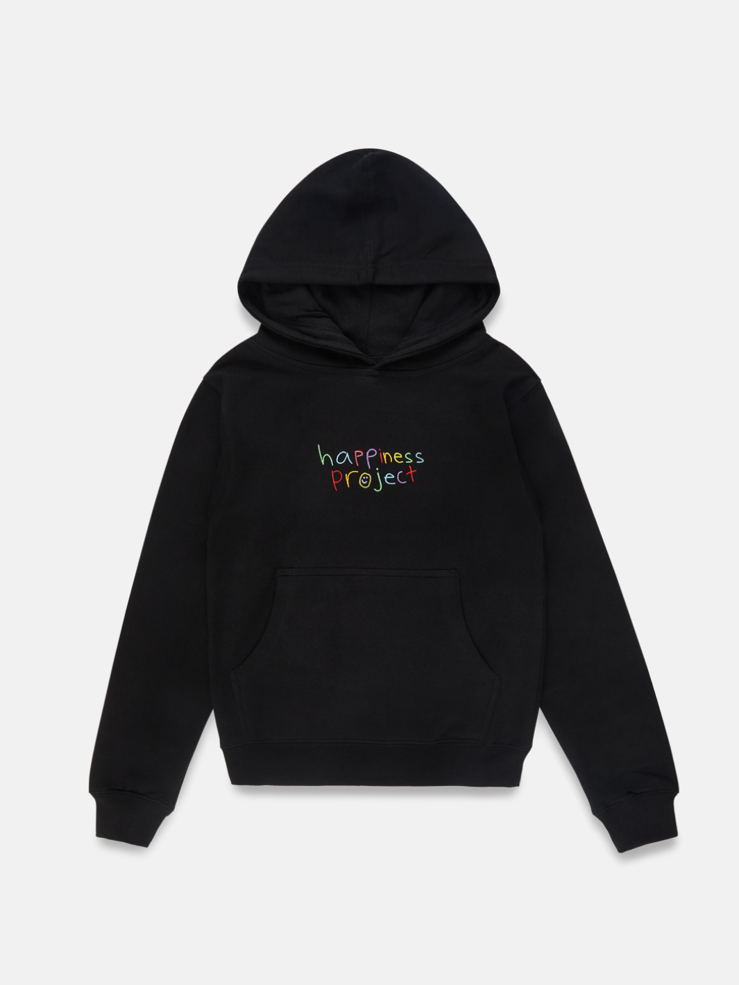 Black hoodie with rainbow writing hotsell