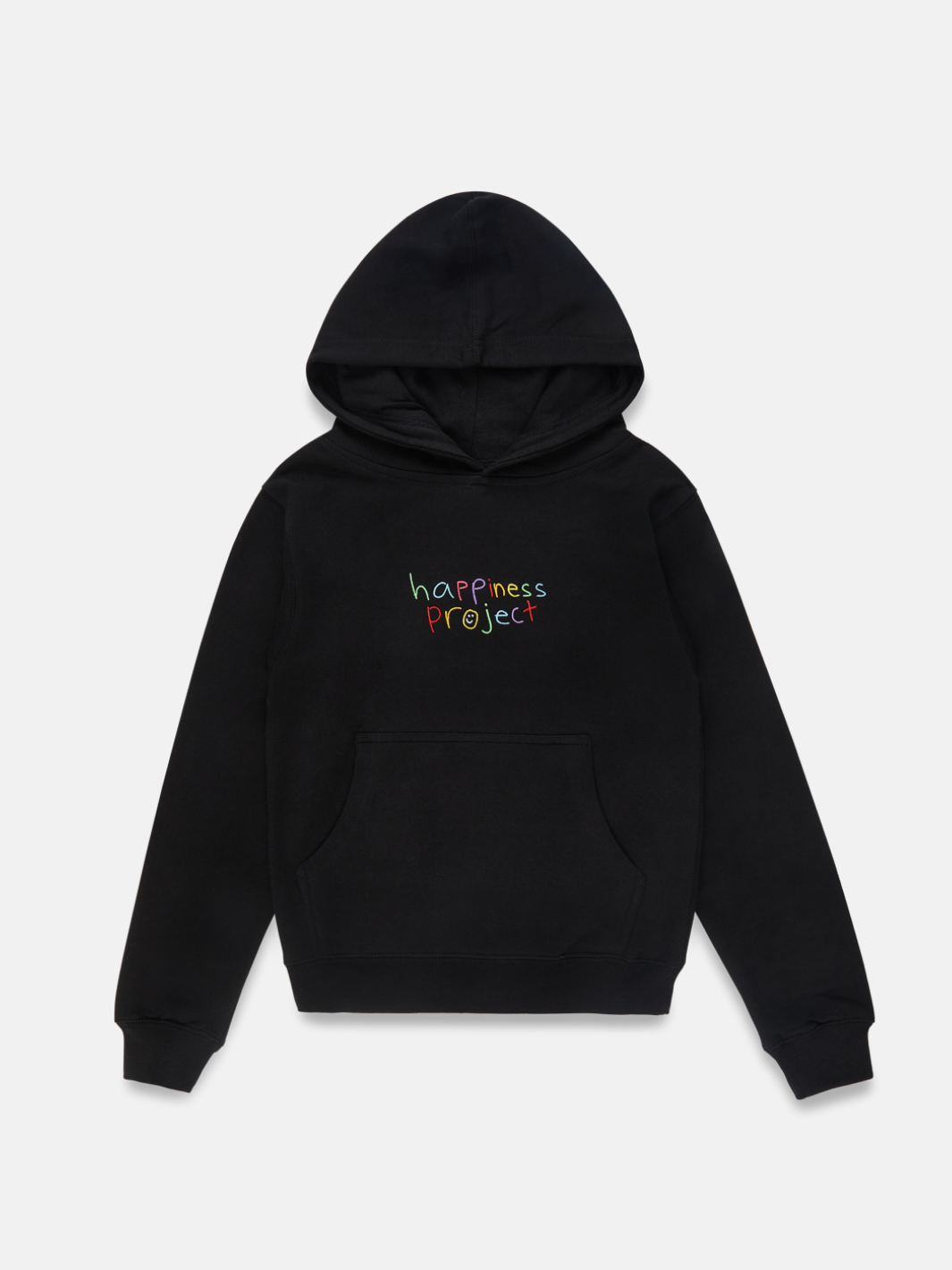 Black hoodie with rainbow writing sale