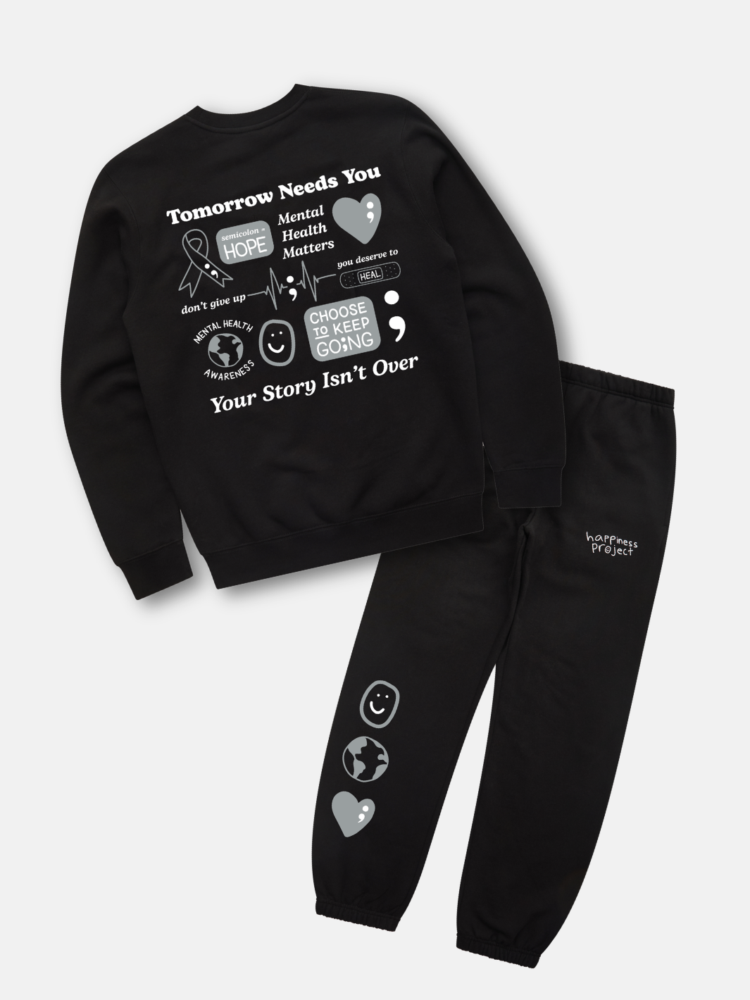 Semicolon Crewneck + Sweatpants Set