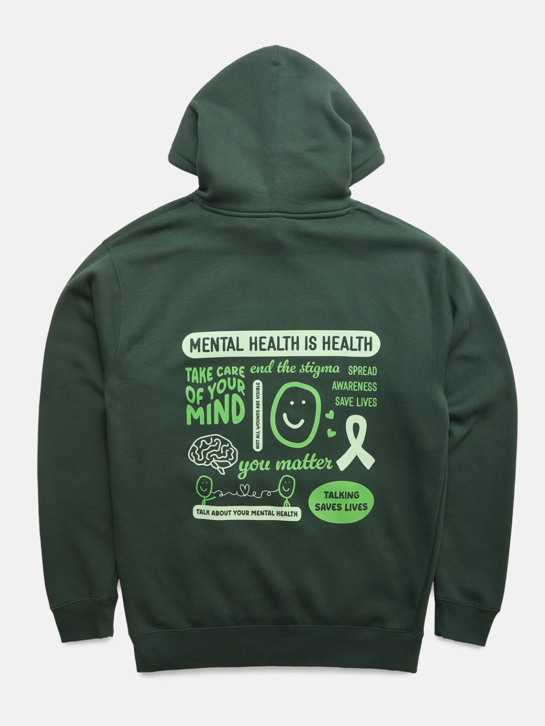 Mental Health Month Hoodie - Alpine Green