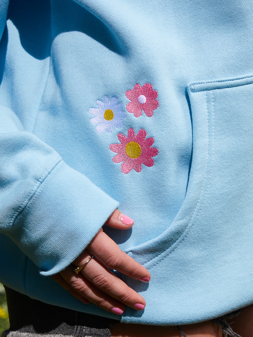 Bouquet Hoodie - Sky Blue