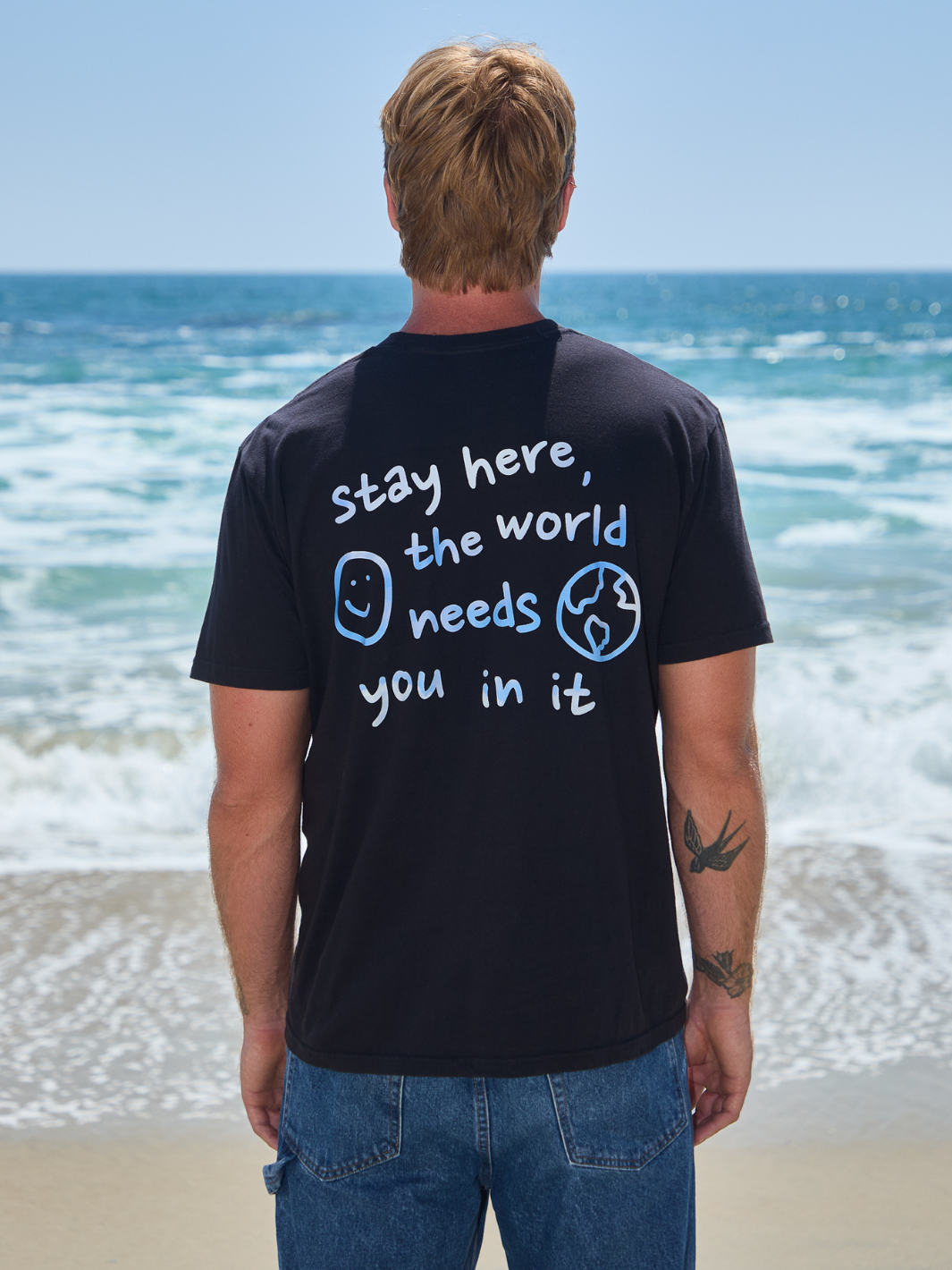 Stay Here T-Shirt - Cloud Print