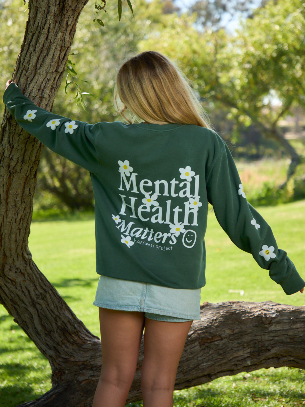 Mental Health Matters Crewneck - In Bloom Green