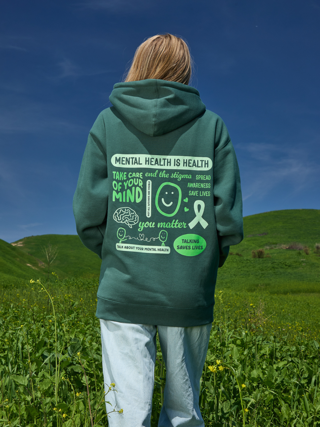 Mental Health Month Hoodie - Alpine Green