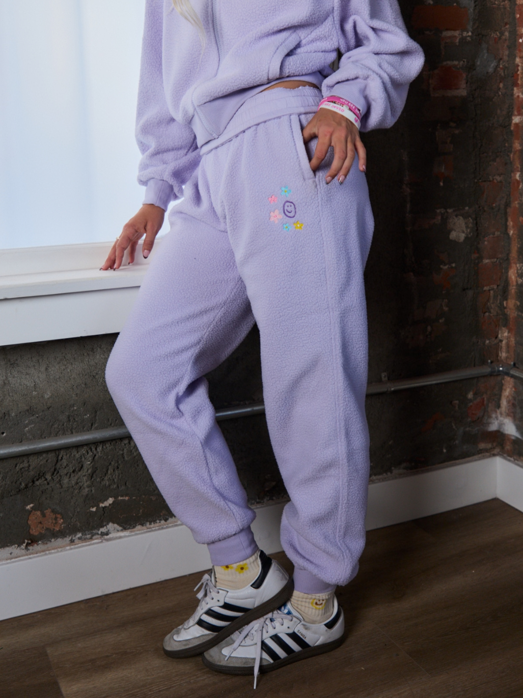 Mental Health Matters Sherpa Fleece Sweat Set - Lavender