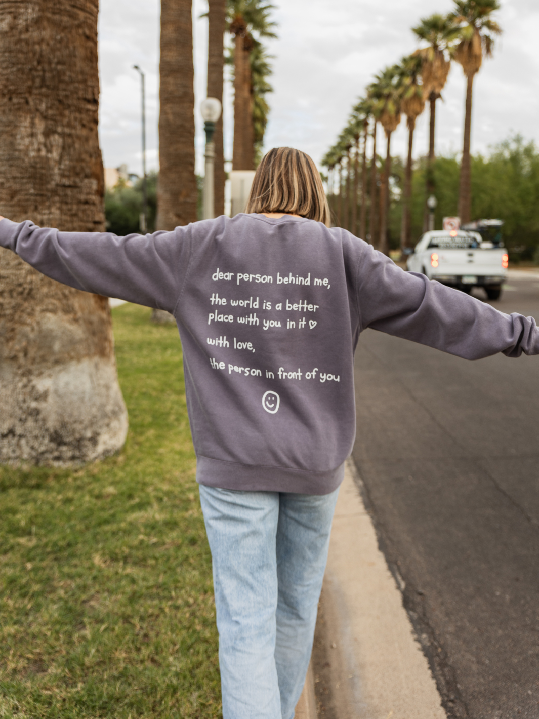 Dear Person Behind Me Crewneck - Vintage Purple