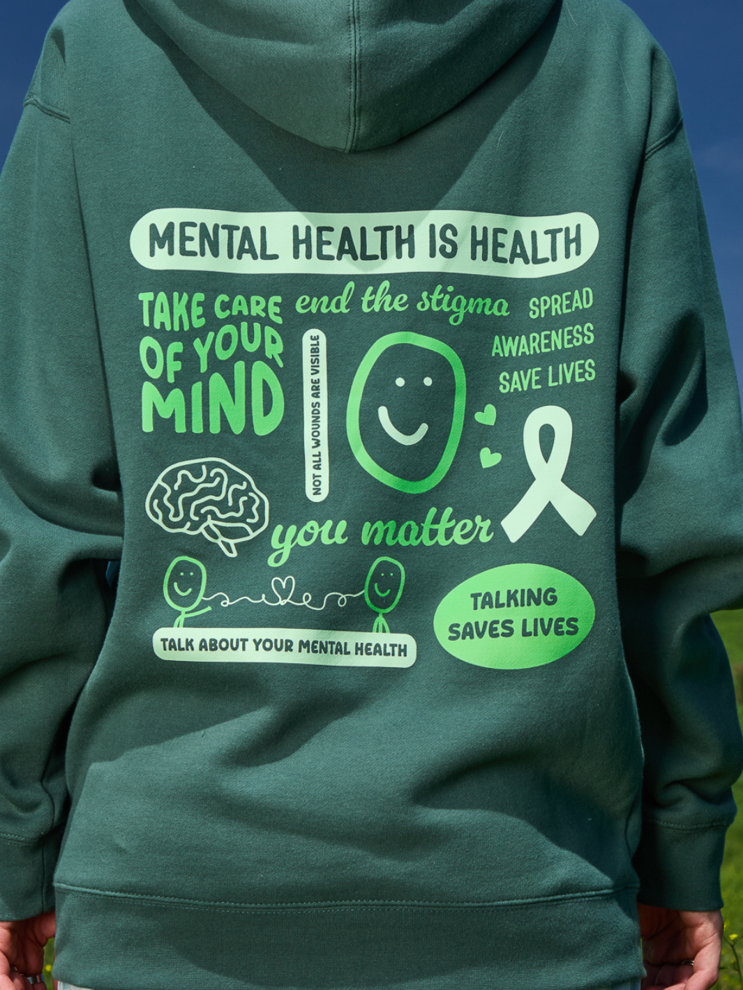 Mental Health Month Hoodie - Alpine Green