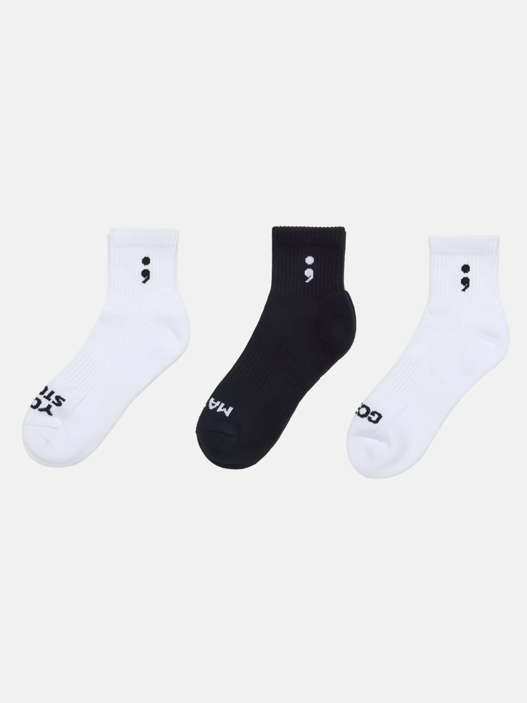 Semicolon Ankle Socks - 3 Pack