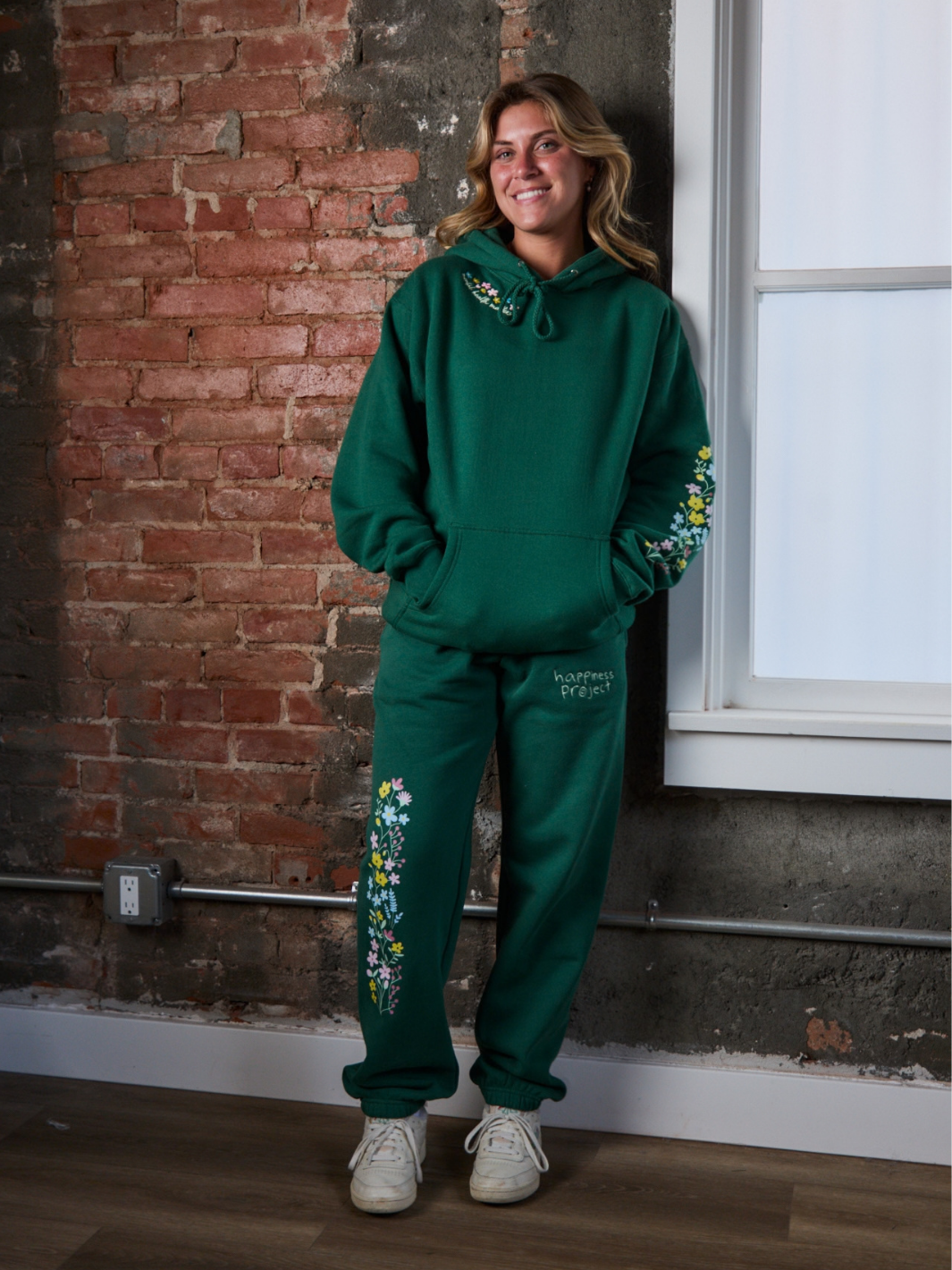 Wildflower Hoodie Set - Dark Green