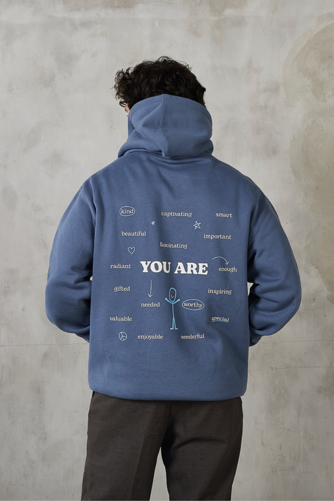 Encourage Hoodie - Vintage Blue