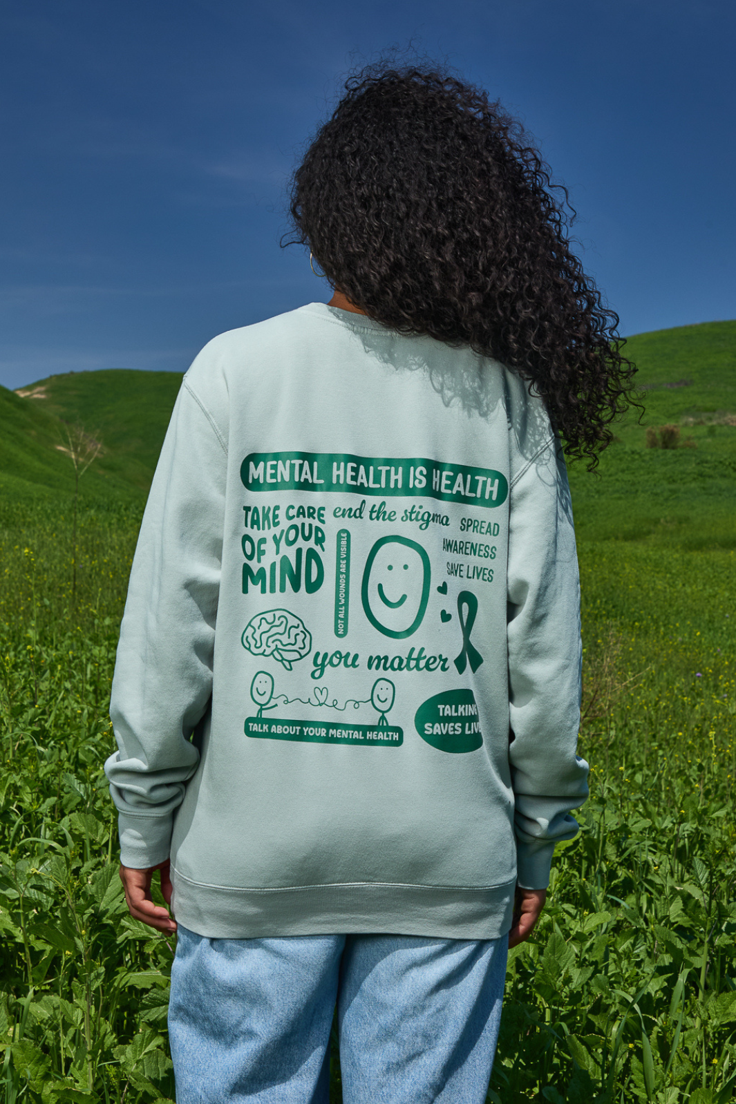 Mental Health Month Crewneck - Sage Green