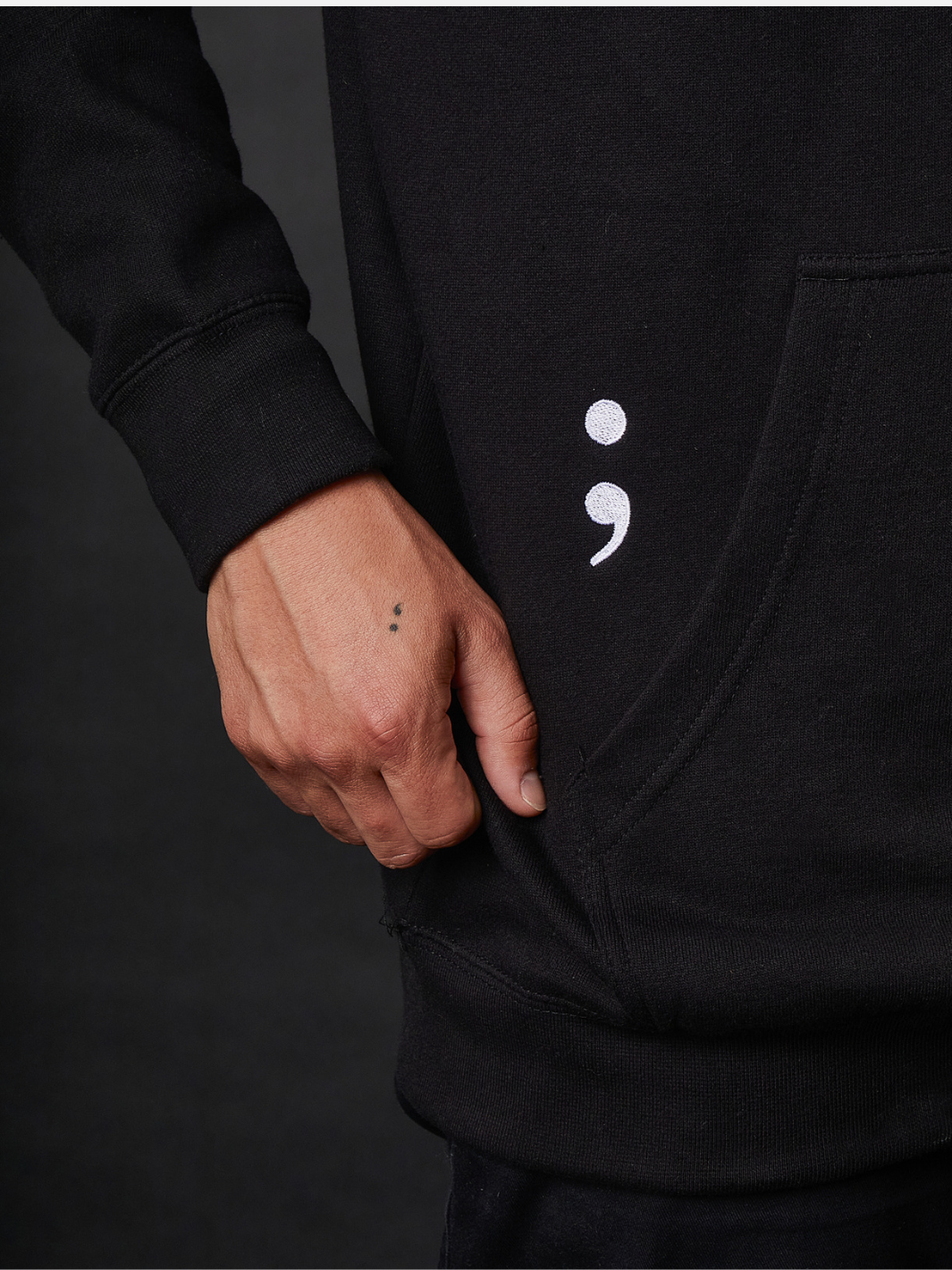 Semicolon Hoodie - Black