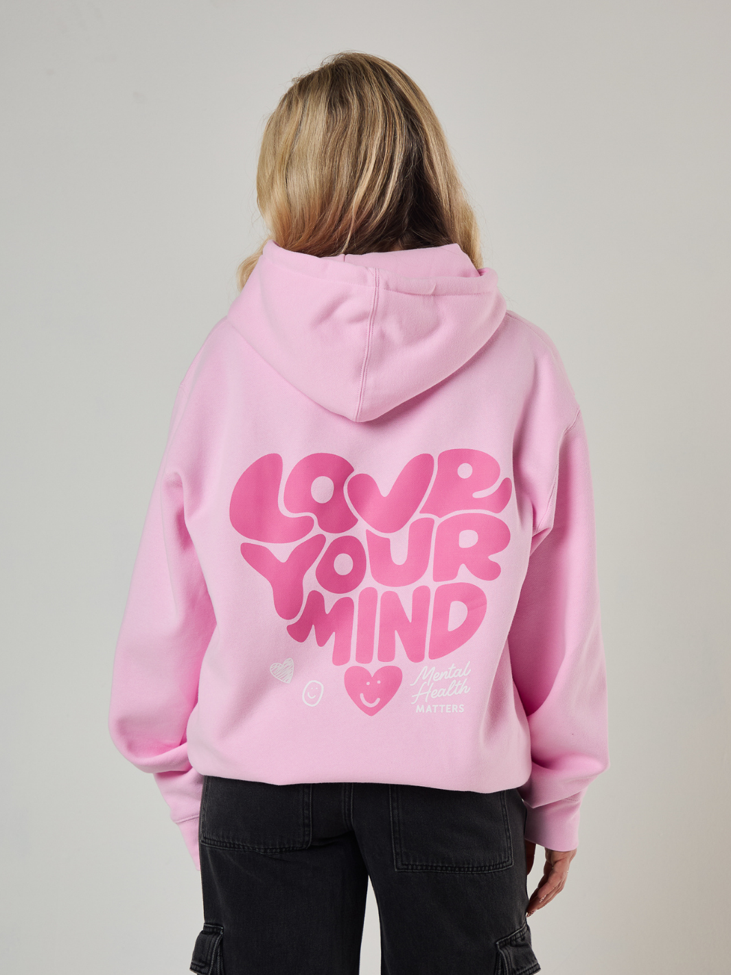 Love Your Mind Hoodie - Pink Peony