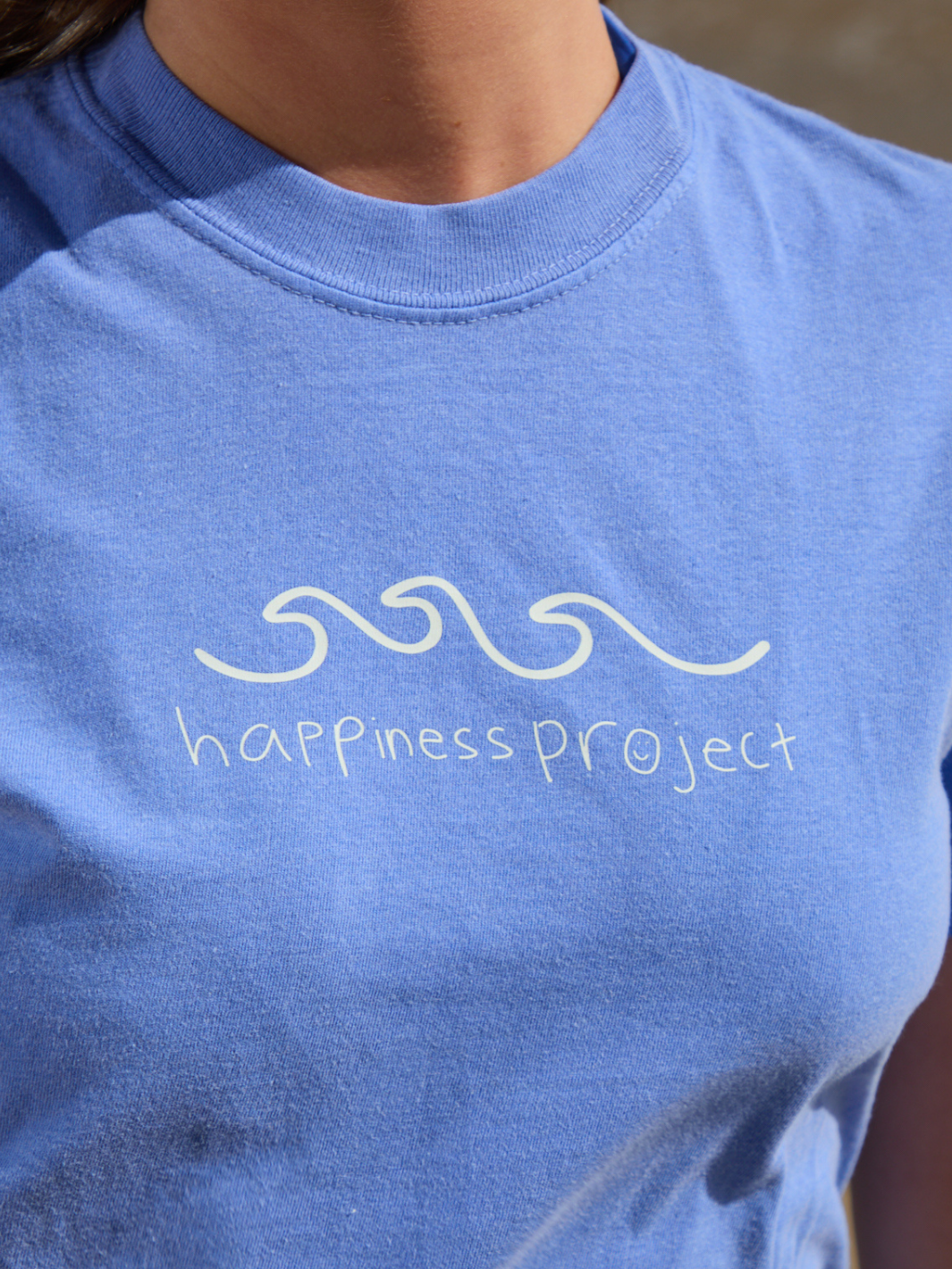 Happiness Comes in Waves T-Shirt - Ocean Blue