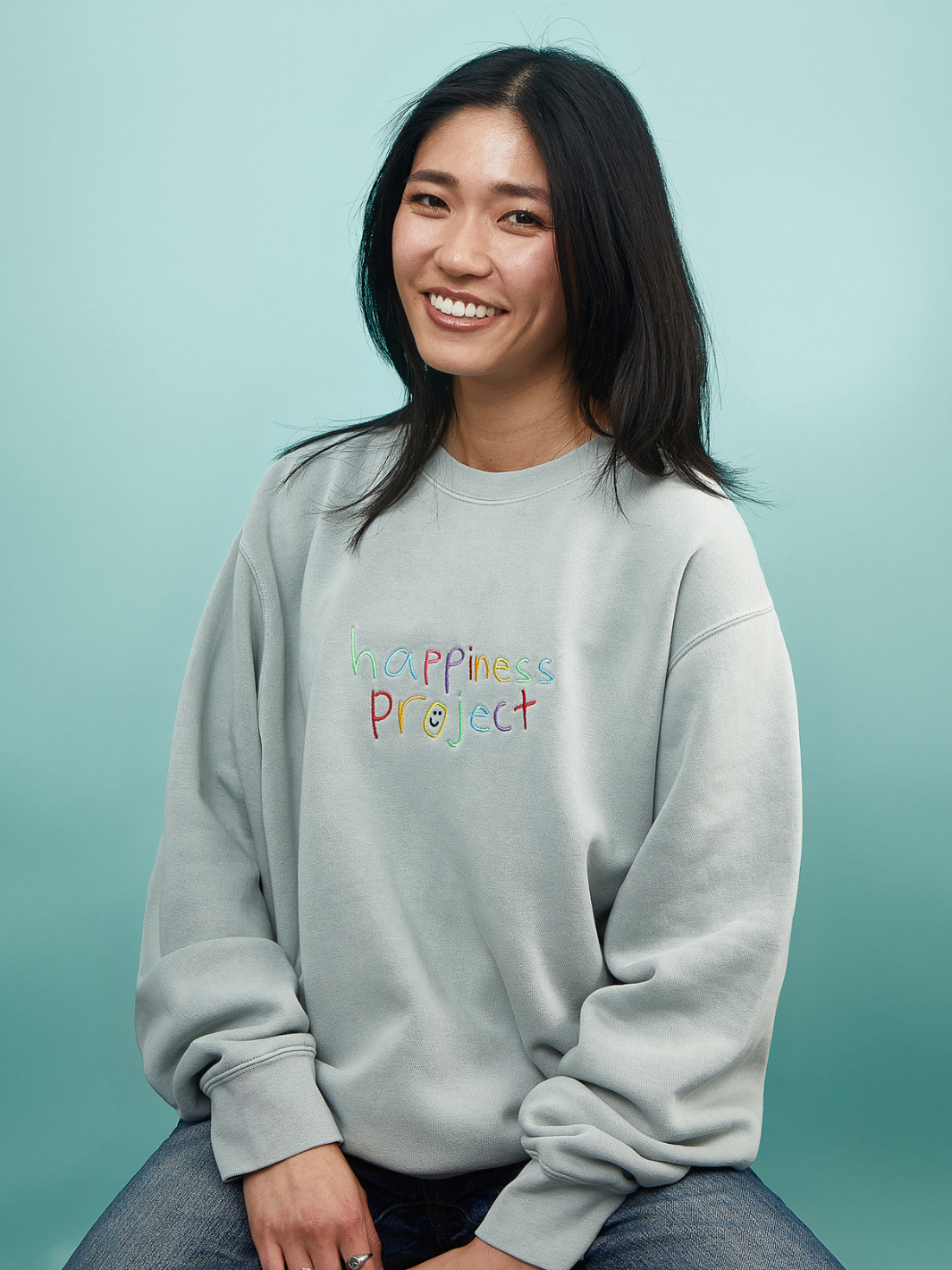 Happiness Crewneck - Sage Green