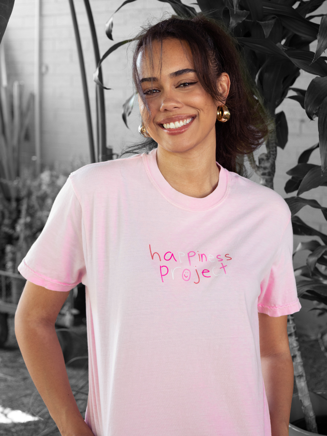 Happiness T-Shirt - Light Pink