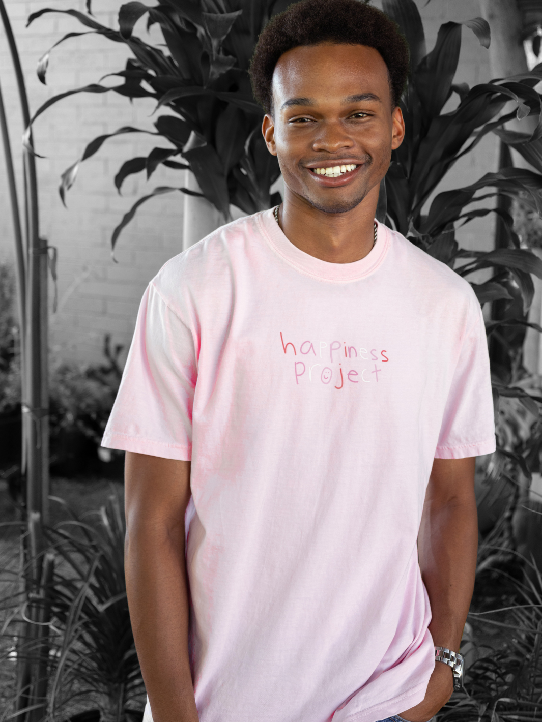 Happiness T-Shirt - Light Pink