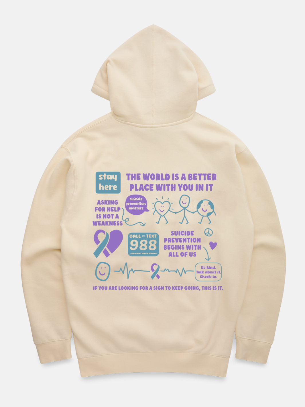 Suicide Prevention Month Hoodie - Cream