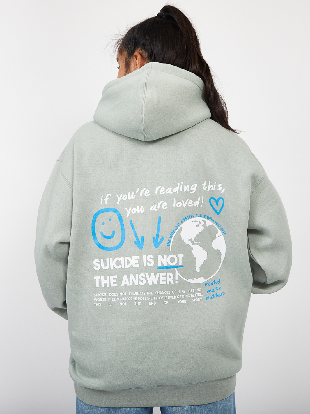 "not the answer" hoodie #color_sage-green