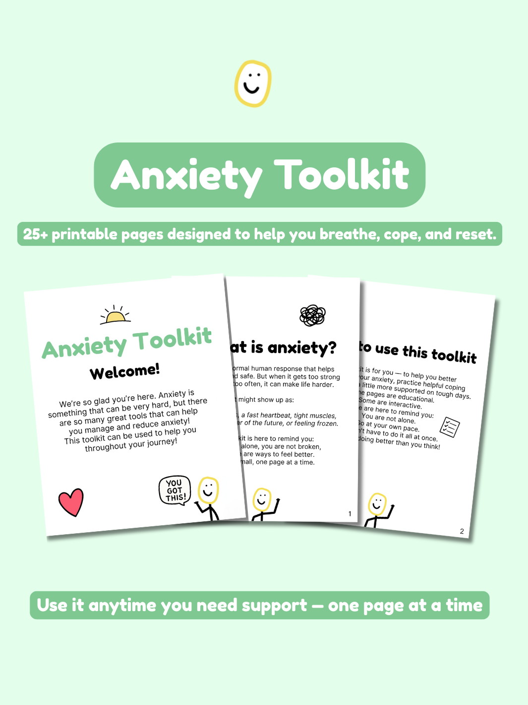 🎁 Anxiety Support Toolkit (Printable PDF) (100% off)
