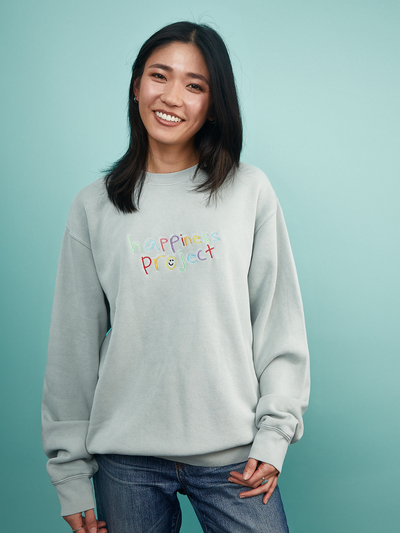 happiness project crewneck #color_sage-green