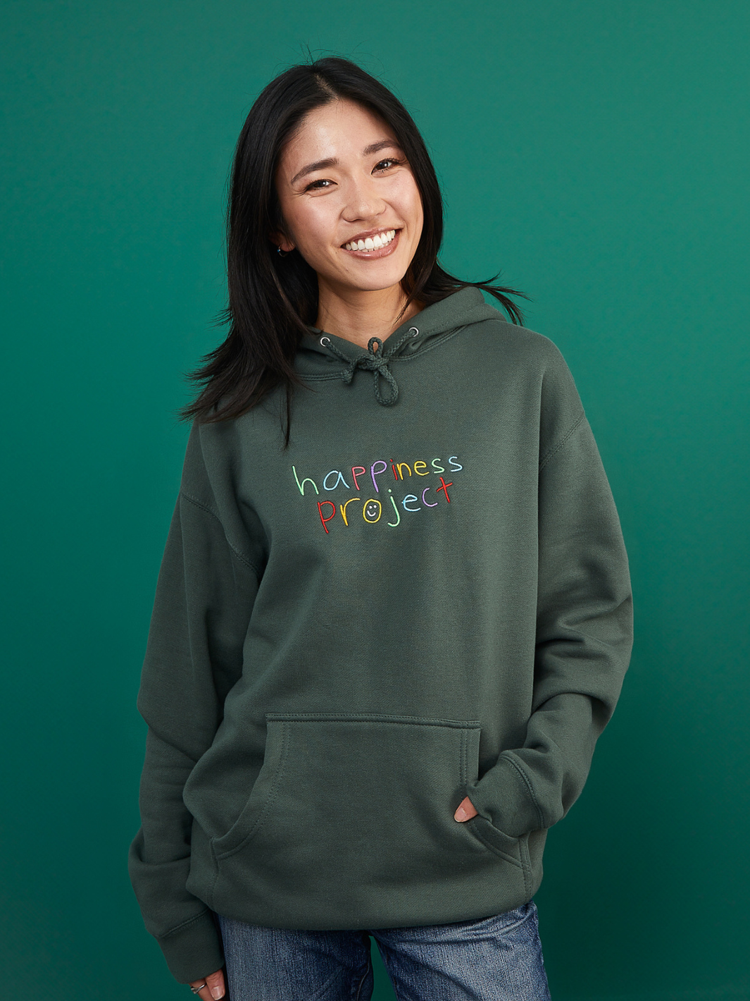happiness hoodie #color_alpine-green