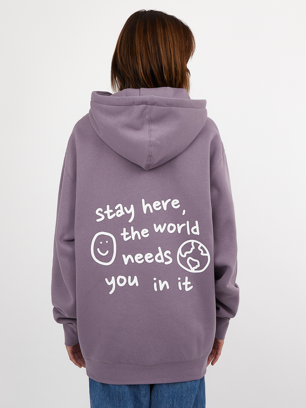 Stay Here Hoodie - Plum