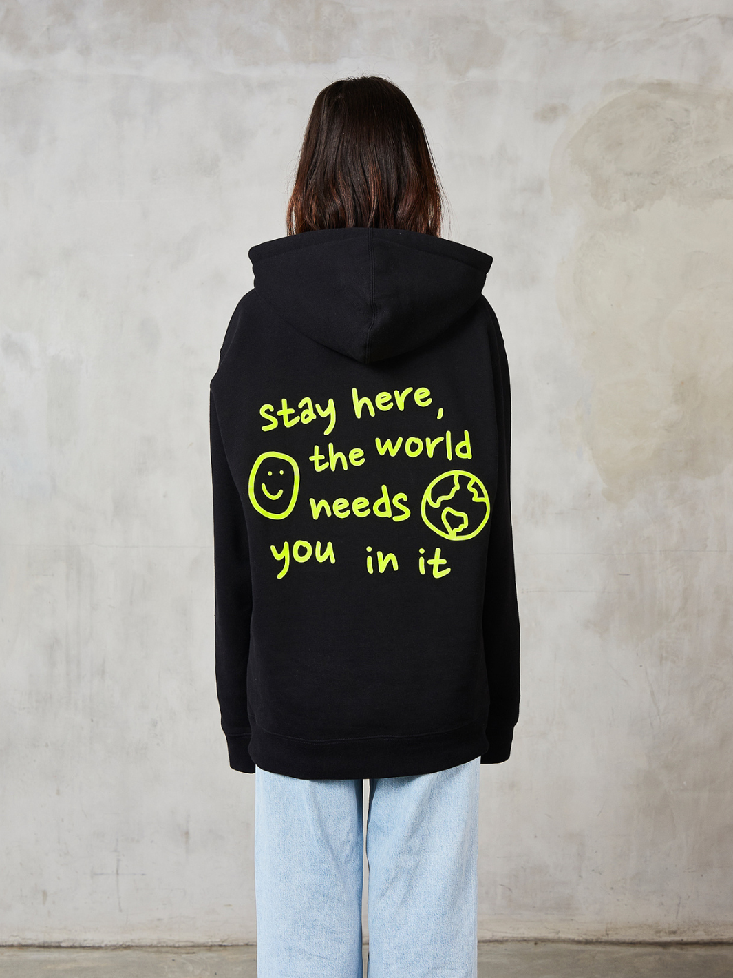 Stay Here Hoodie - Black