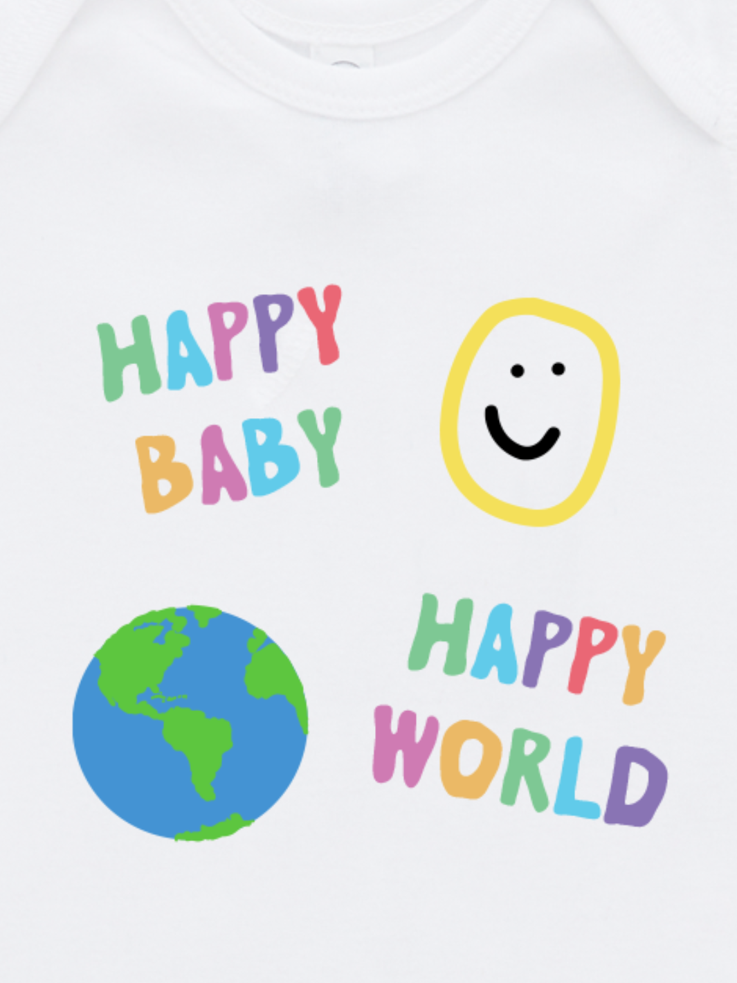 Happy Baby Onesie - White