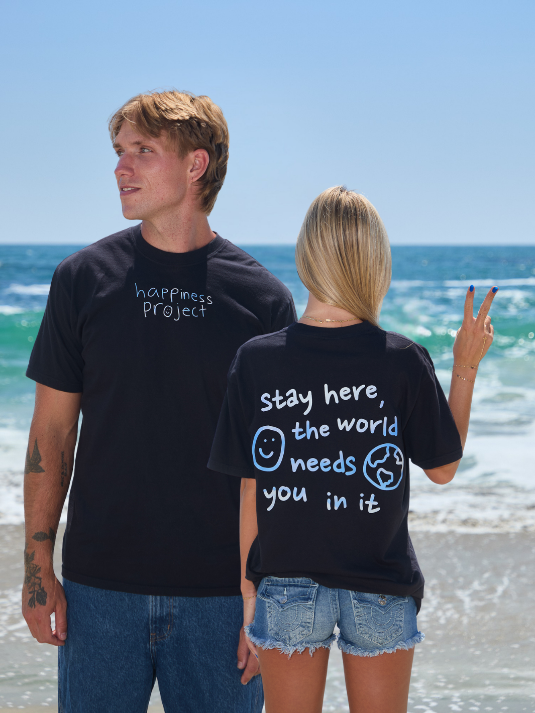 Stay Here T-Shirt - Cloud Print
