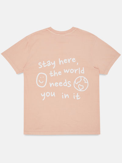 "Stay Here" T-Shirt - Peach