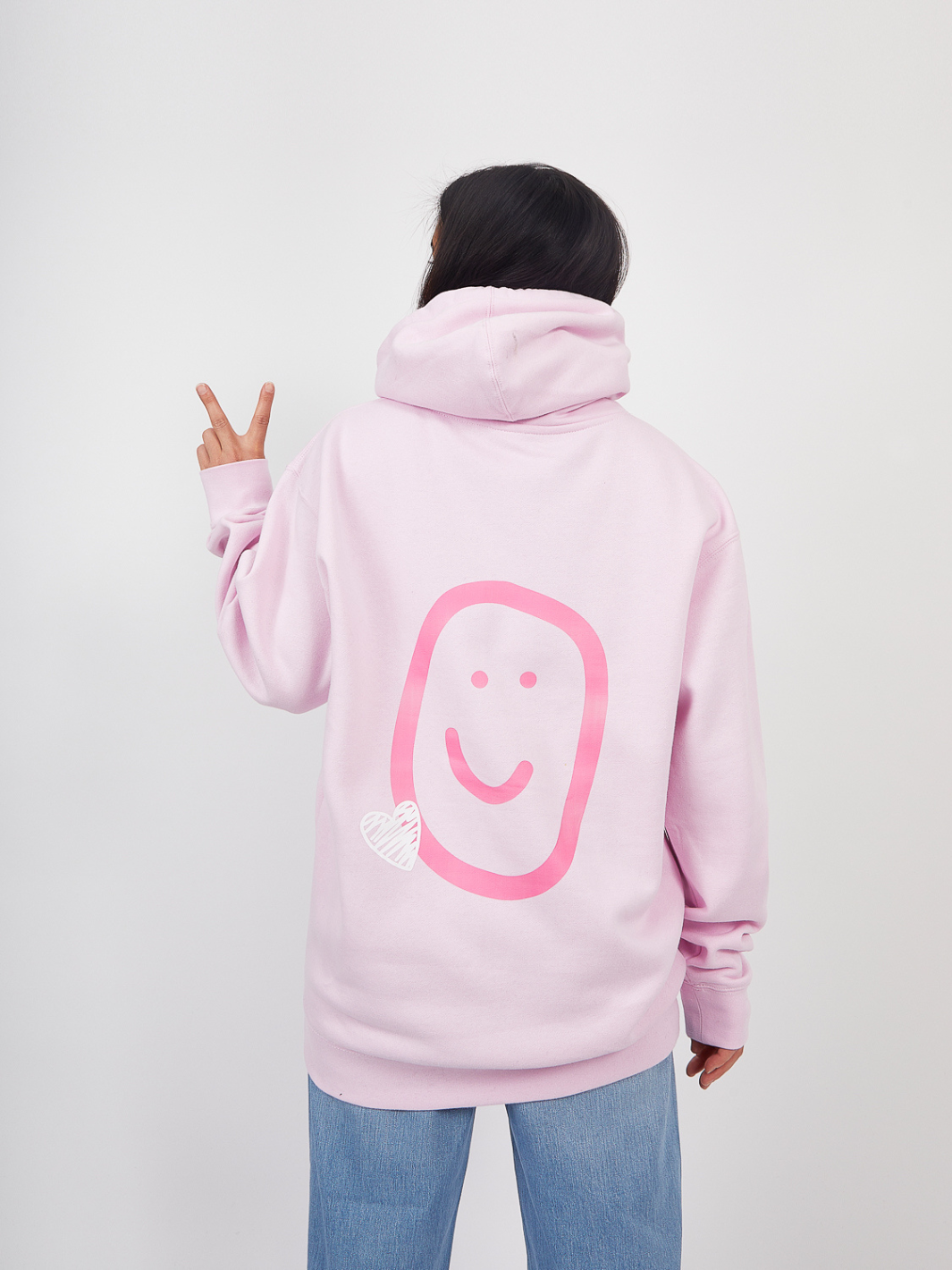 Heart Hoodie - Light Pink