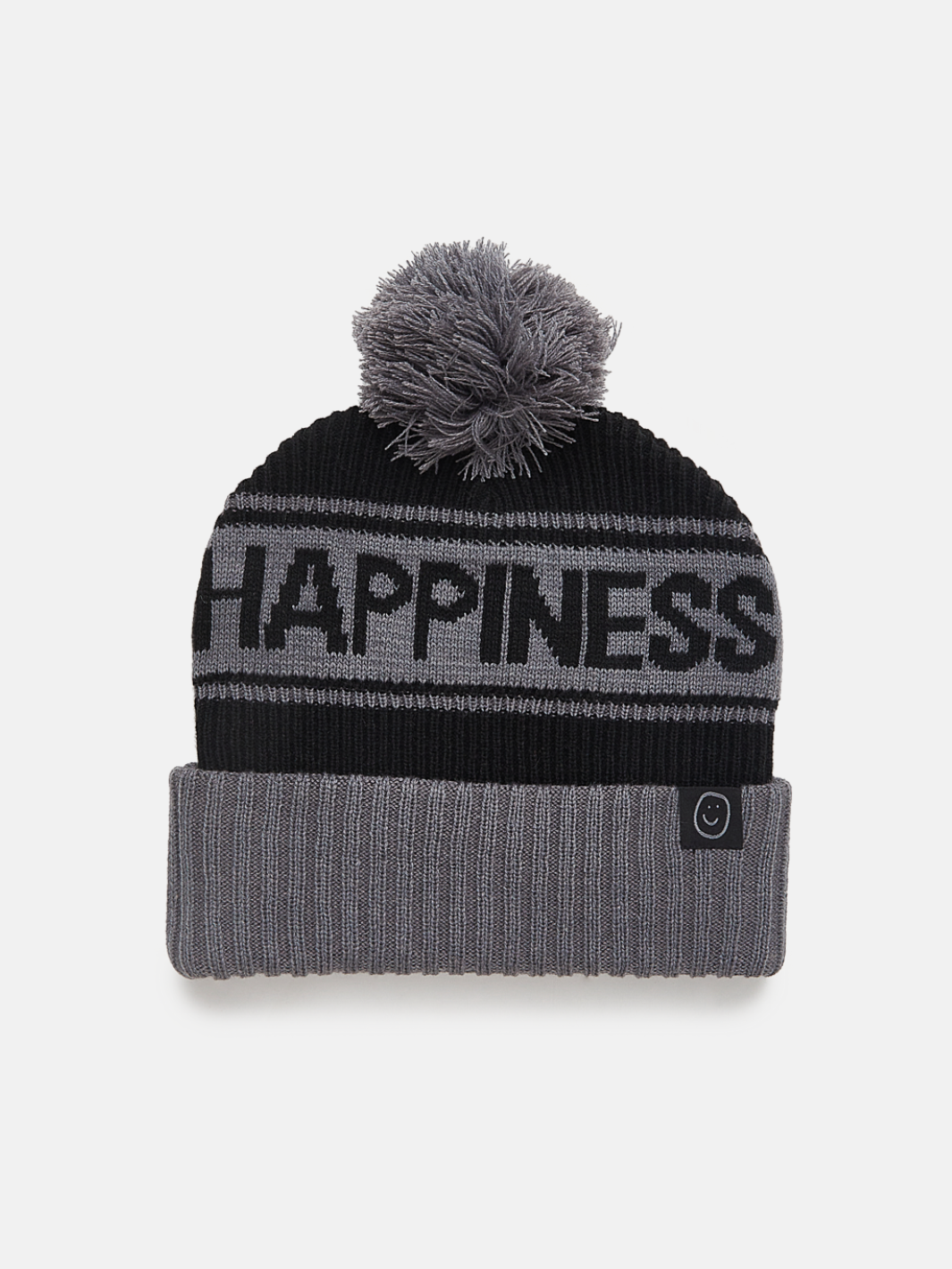 Happiness Pom Beanie - Black