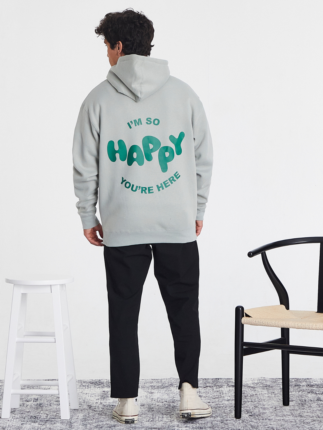 Happy You're Here Hoodie - Matcha