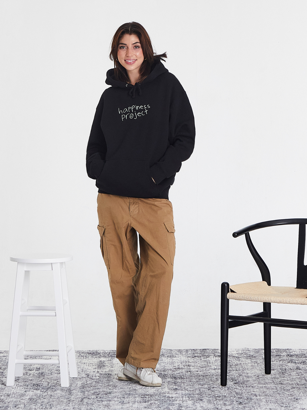 Happy You're Here Hoodie - Black/Matcha