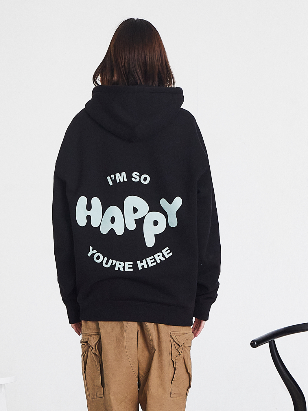 Happy You're Here Hoodie - Black/Matcha