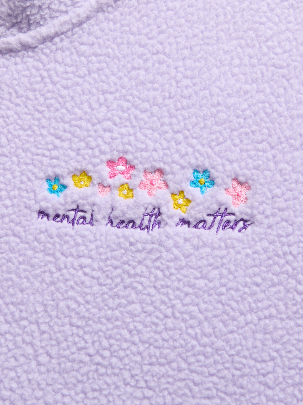 Floral Sherpa Full Zip - Lavender