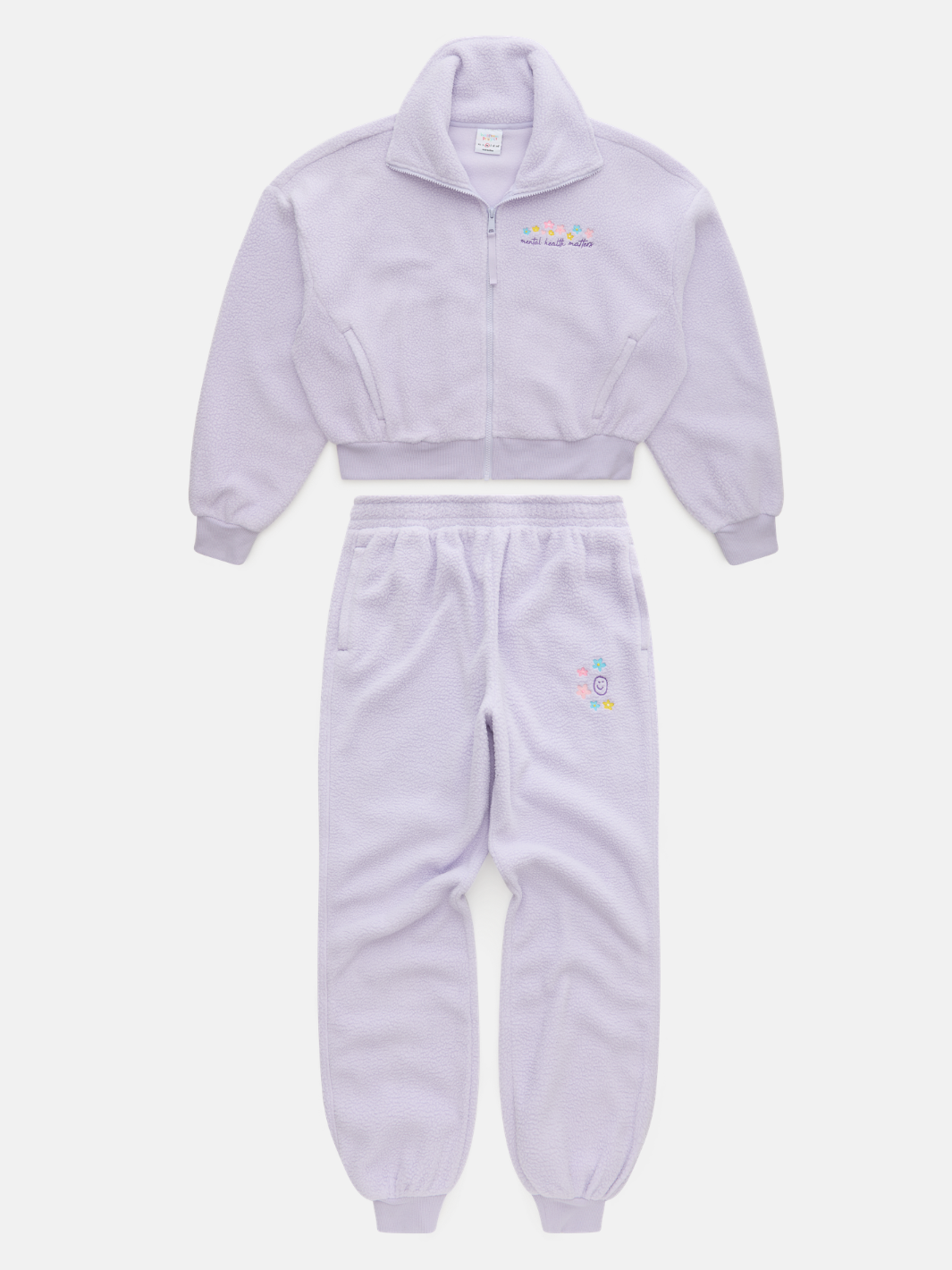 Floral Sherpa Sweat Set - Lavender