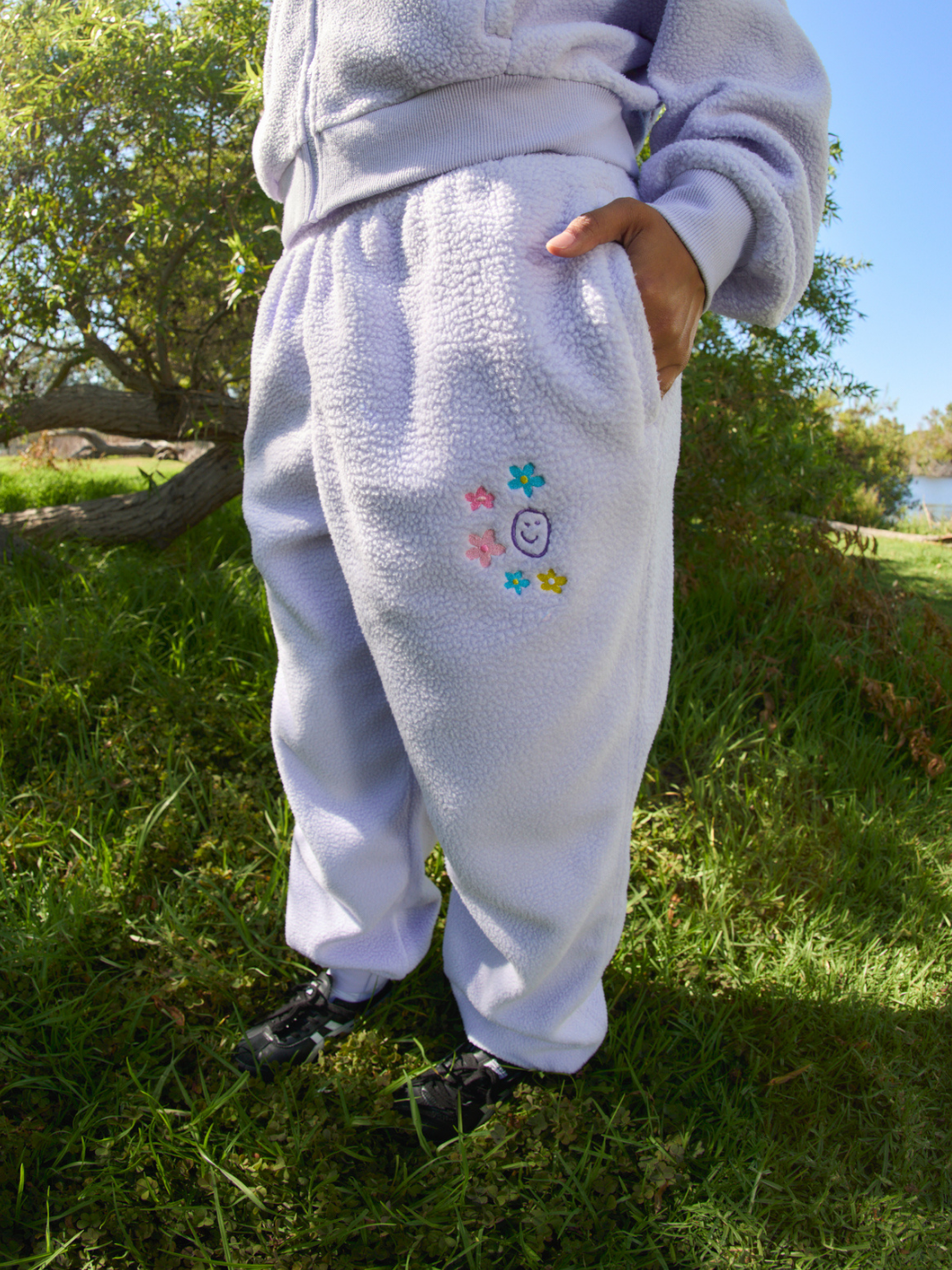 Floral Sherpa Sweat Set - Lavender