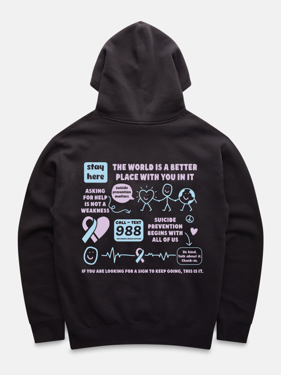 Suicide Prevention Month Hoodie - Pebble