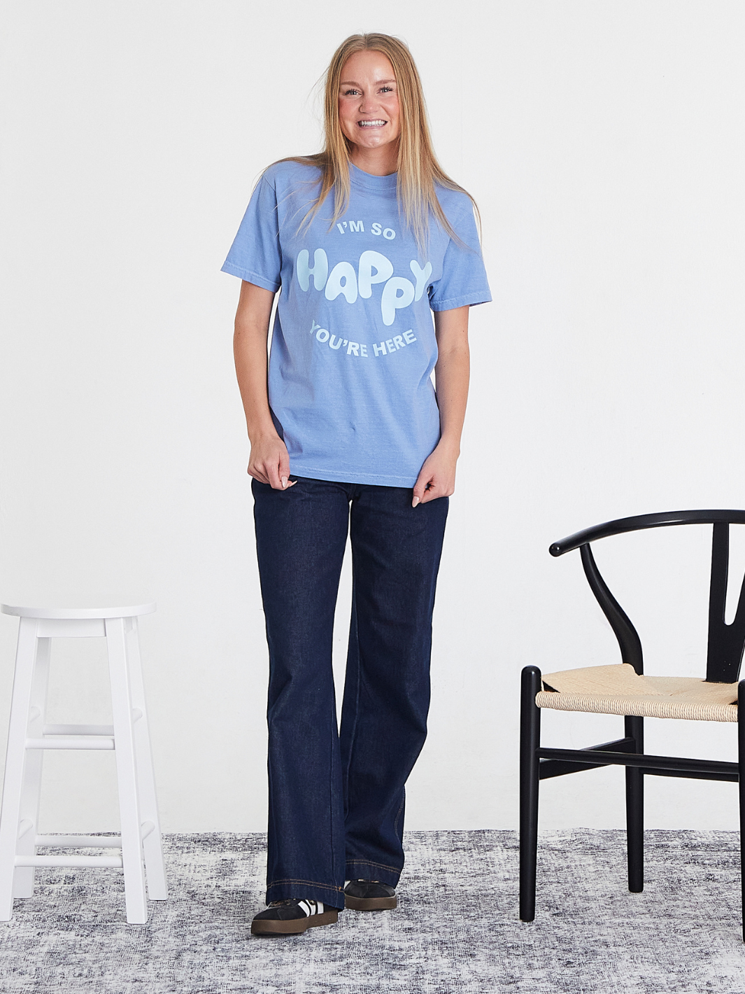 Happy You're Here T-Shirt - Blue