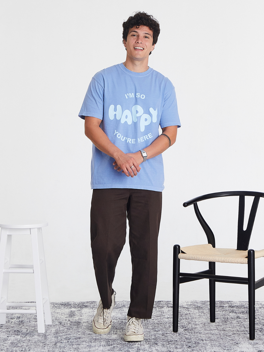 Happy You're Here T-Shirt - Blue