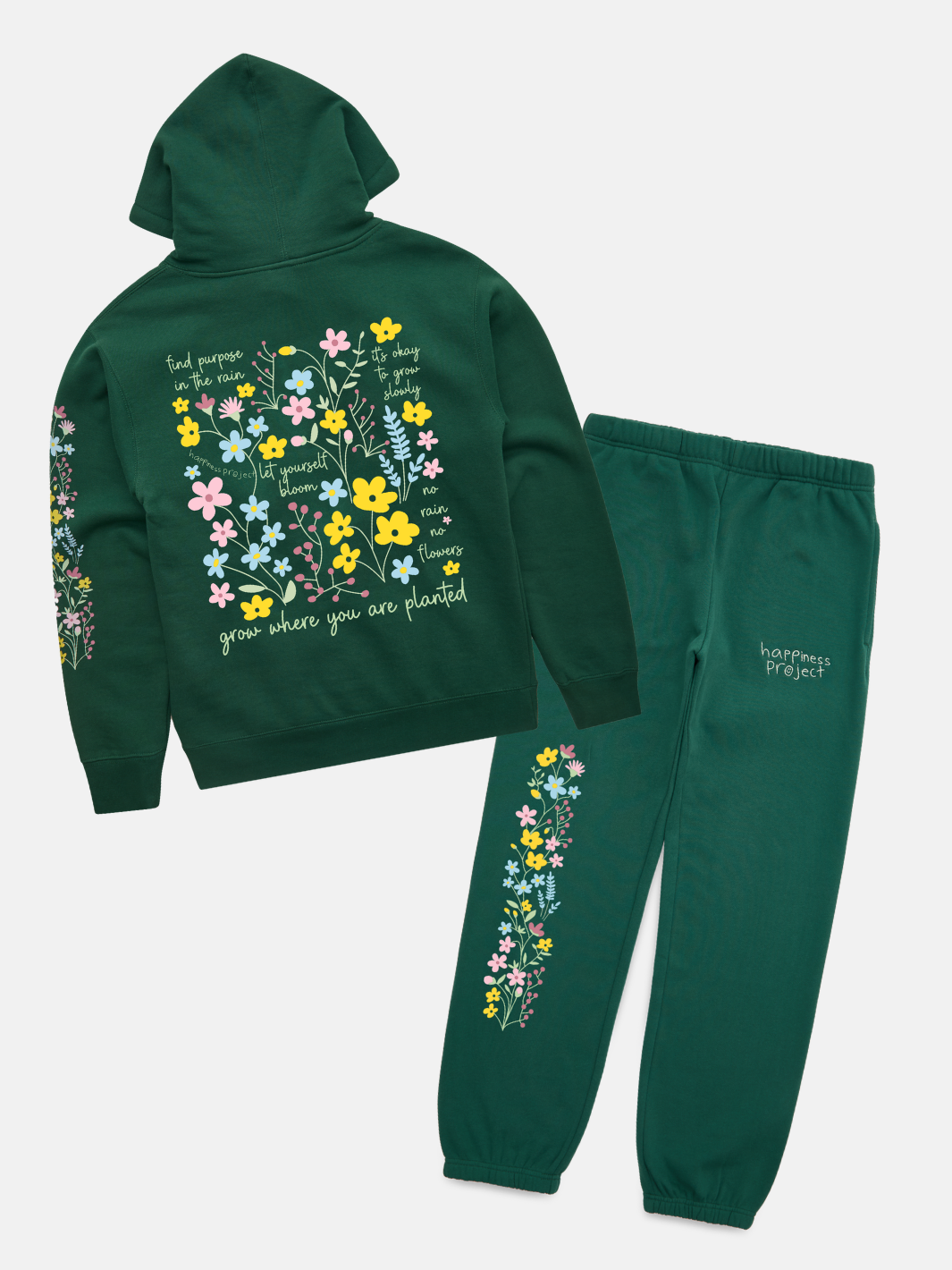 Wildflower Hoodie Set - Dark Green