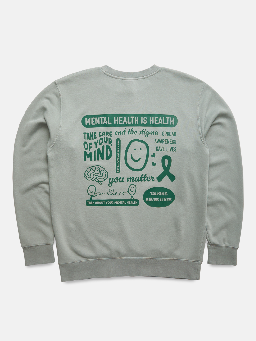 Mental Health Month Crewneck - Sage Green