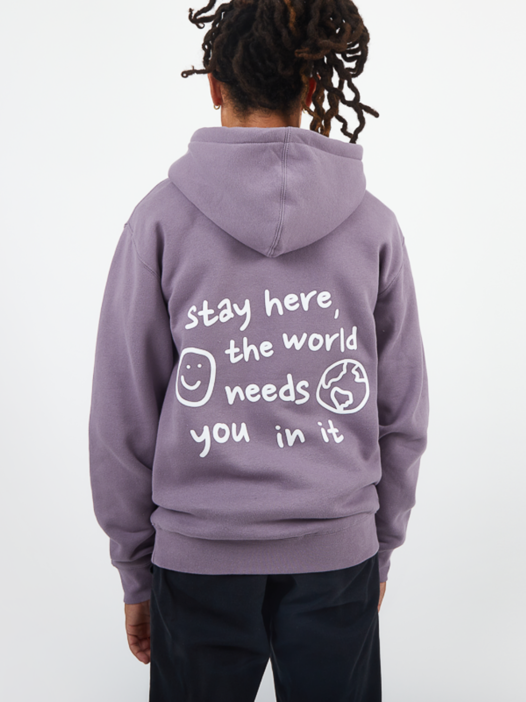 Stay Here Hoodie - Plum